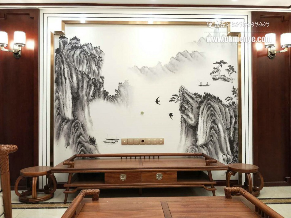 无锡-新城金郡(新中式全屋定制,无锡木门厂,实木门,房门定做,整体衣柜,背景墙实拍效果图)_02